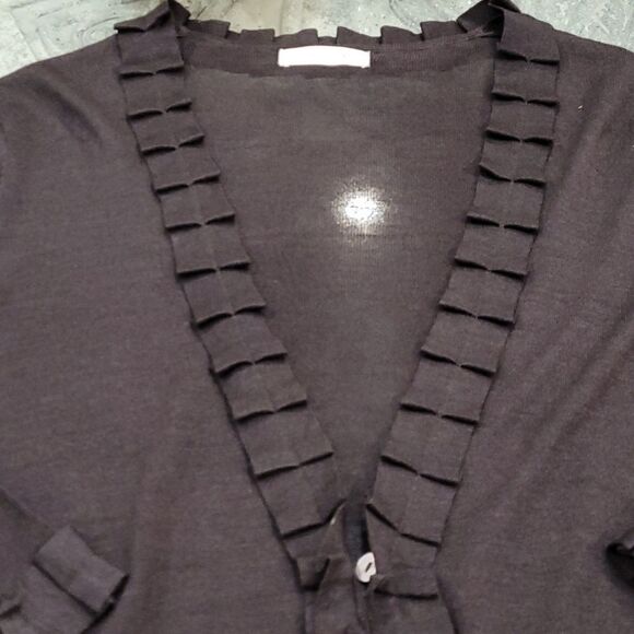 Windsmoor 100%SILK RUFFLED CARDIGAN - Picture 3 of 6